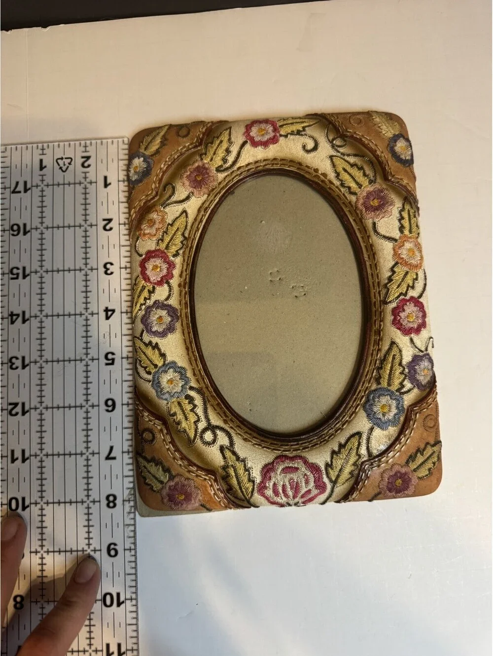 Wood Fabric Look Floral Flowers Country Farm Cottage Core Photo Frame 6x8 4x6